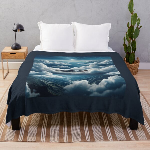 Item preview, Woman sleeping on a soft bed of clouds above the earthly landscape, with the night sky as her blanket designed and sold by AndreaMart.