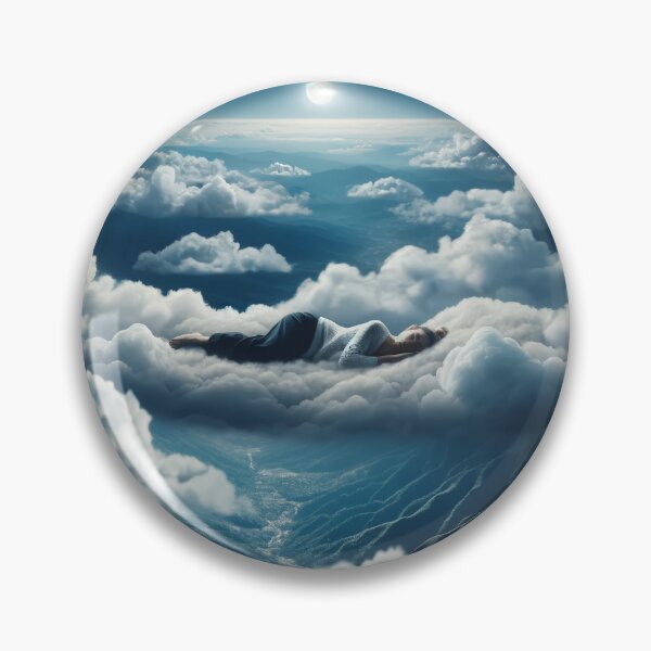 Item preview, Woman sleeping on a soft bed of clouds above the earthly landscape, with the night sky as her blanket designed and sold by AndreaMart.