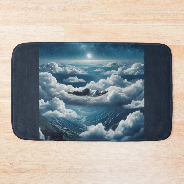 Item preview, Woman sleeping on a soft bed of clouds above the earthly landscape, with the night sky as her blanket designed and sold by AndreaMart.