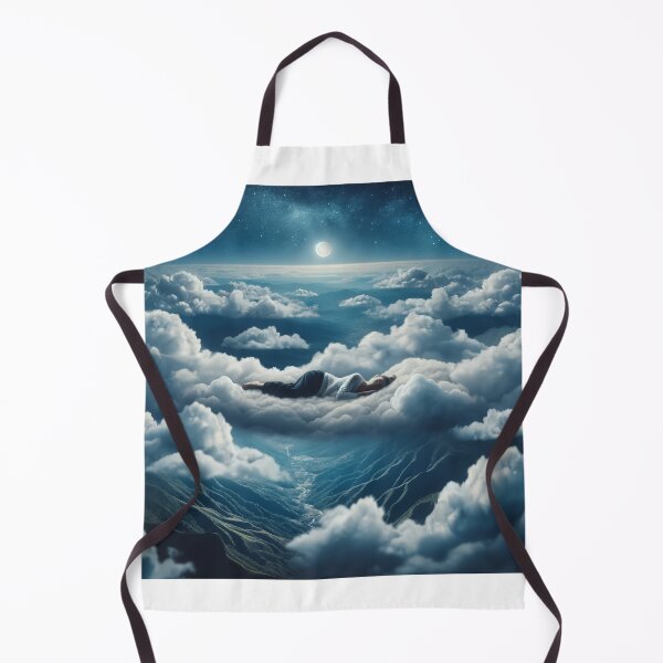 Item preview, Woman sleeping on a soft bed of clouds above the earthly landscape, with the night sky as her blanket designed and sold by AndreaMart.
