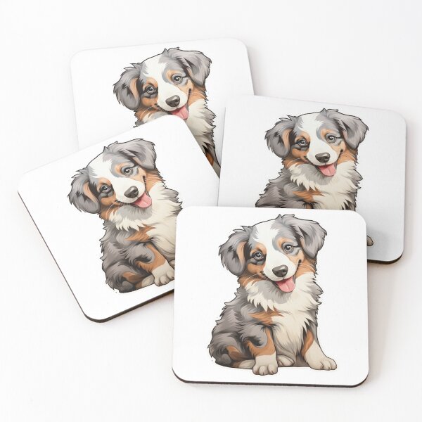 Artikelvorschau, Niedlicher Australian Shepherd-Welpe // Niedliches Welpen-Design // Niedliche Welpen-Haustier-Bandanas, Australian Shepherd-Welpen-Hundematten, Welpe-süßes Hunde-Poster entworfen und verkauft von SMARTKIT DESIGNAGENCY.