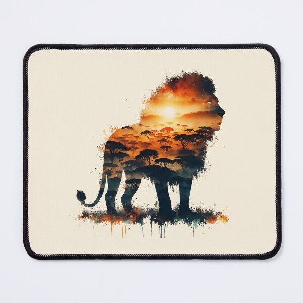Item preview, Zambia lion silhouette savannah abstract style designed and sold by TomFrontierArt.