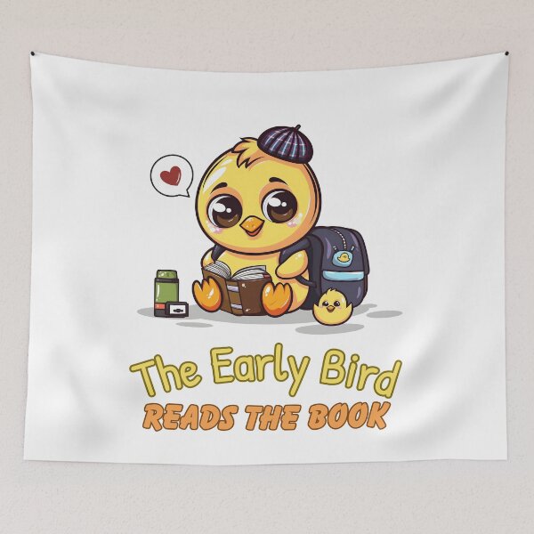 Item preview, Bookworm Chick - 'The Early Bird Reads the Book' Scholarly Tee designed and sold by Moisky Patterns.