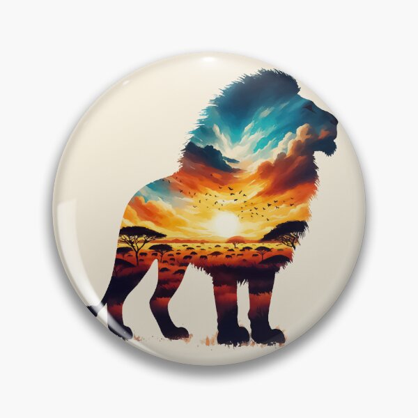 Item preview, Zambia lion silhouette savannah abstract style designed and sold by TomFrontierArt.