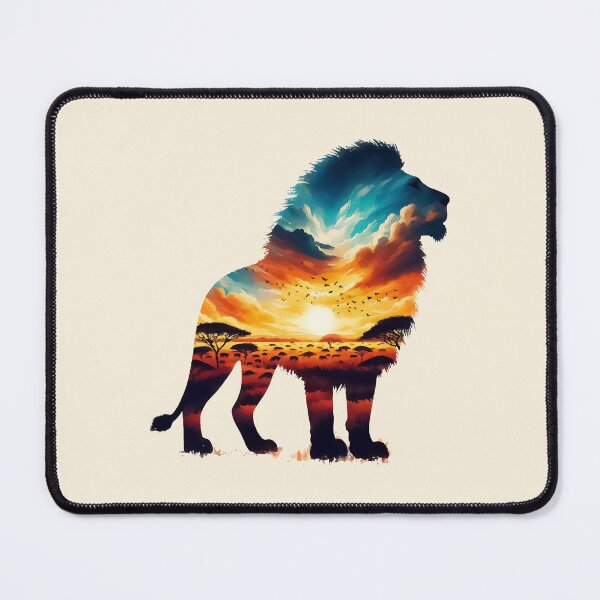 Item preview, Zambia lion silhouette savannah abstract style designed and sold by TomFrontierArt.