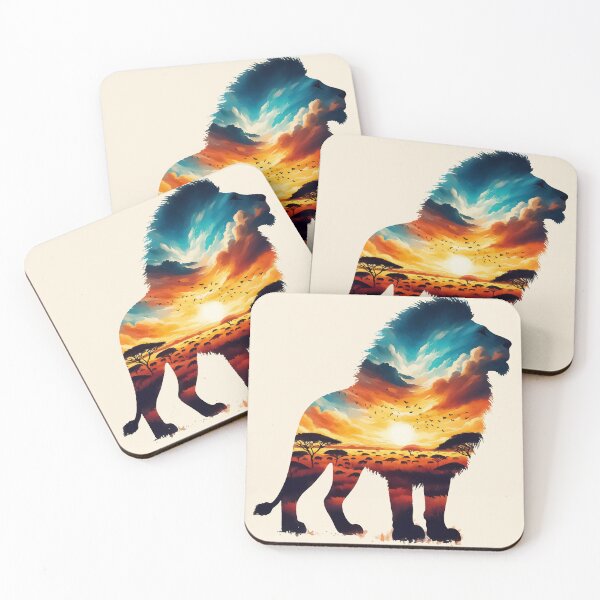 Item preview, Zambia lion silhouette savannah abstract style designed and sold by TomFrontierArt.
