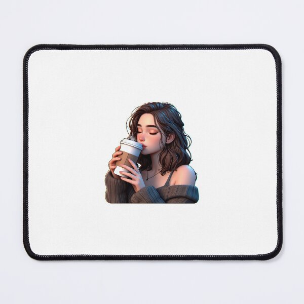 Item preview, Girl enjoys coffee, coffee lover designed and sold by Artis-t-fun.