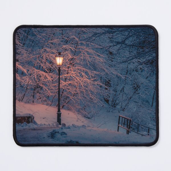 Item preview,  Shining street lamp in a snow-covered street designed and sold by The-Clam.