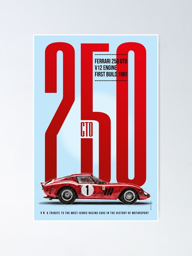 DEATH NYC DB18 アートポスター フェラーリ250 Ferrari 1957 Ferrari 250 Testarossa Spider Print Picture Poster RARE