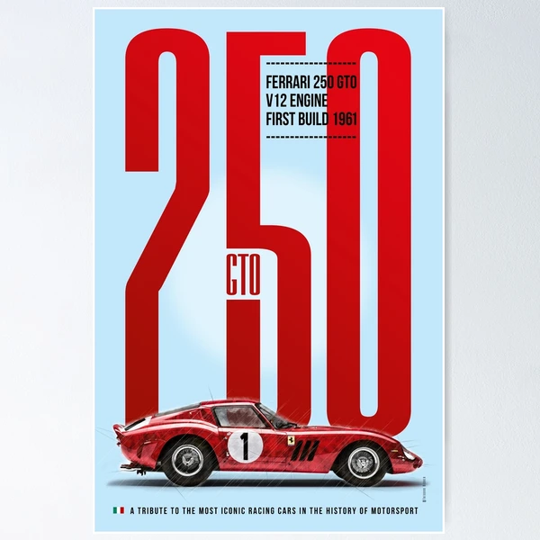 DEATH NYC DB18 アートポスター フェラーリ250 Ferrari fposter,small,wall_texture,