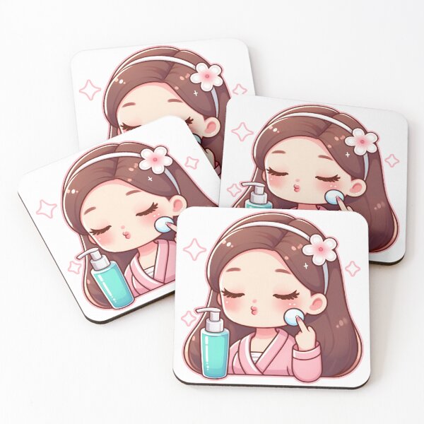 Item preview, Girl applying skincare cute kawaii designed and sold by Anbe_design.