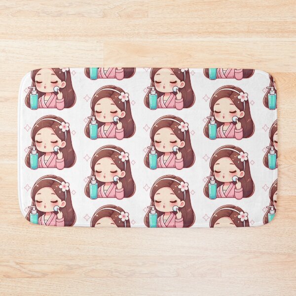 Item preview, Girl applying skincare cute kawaii designed and sold by AngelinaBezm.