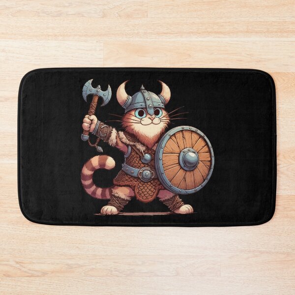 Item preview, Funny Viking Warrior Cat Norse Mythology Anime Portrait designed and sold by TomFrontierArt.