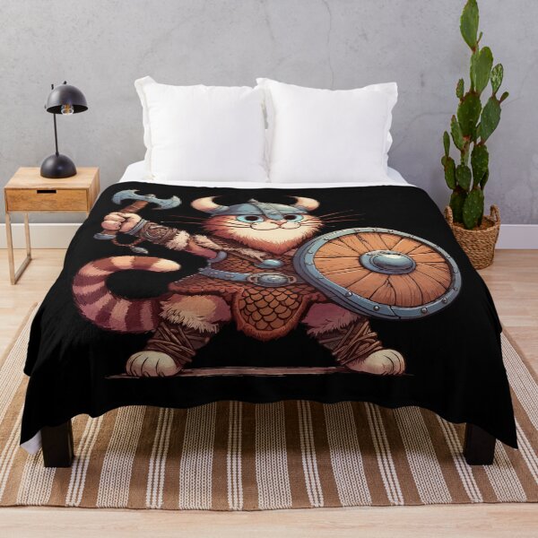 Item preview, Funny Viking Warrior Cat Norse Mythology Anime Portrait designed and sold by TomFrontierArt.