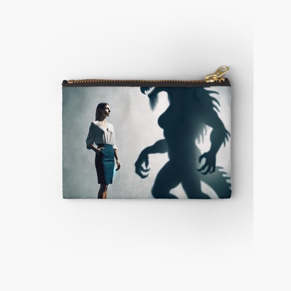Item preview, Woman standing in front of a wall, whose shadow transforms into a fantastic beast or another figure designed and sold by AndreaMart.