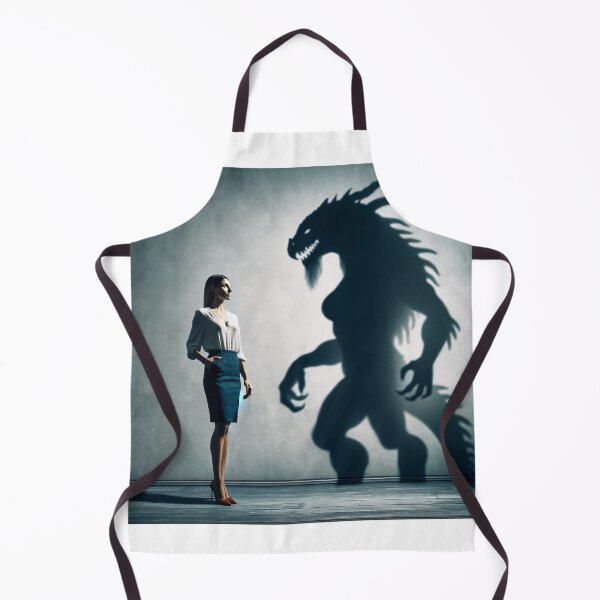 Item preview, Woman standing in front of a wall, whose shadow transforms into a fantastic beast or another figure designed and sold by AndreaMart.