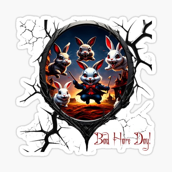 Creepy Purple Zombie Bunny Doll | Sticker