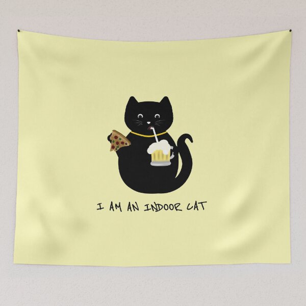 Item preview, I am an indoor cat - cute introvert cat - pizza cat designed and sold by stayartsy07.
