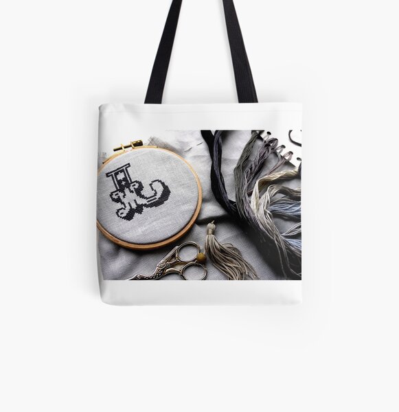Circus letters in grey threads All Over Print Tote Bag