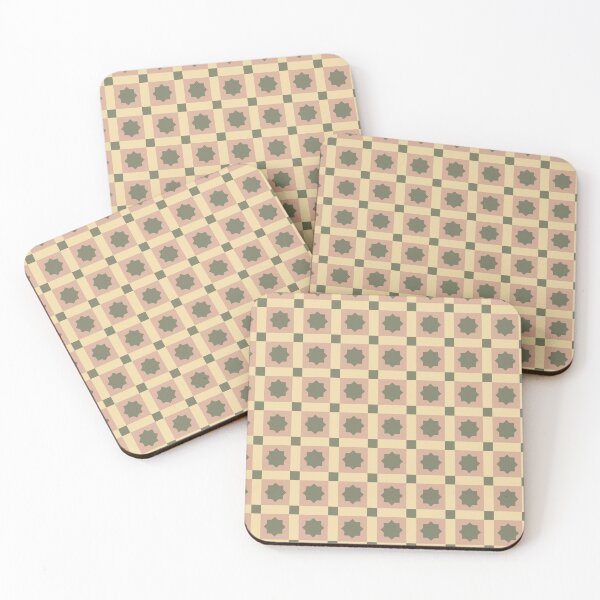 Item preview, Beige Olive Cream Green Star Square Cross Classic Geometry Retro Timeless Pattern designed and sold by PenguinForests.