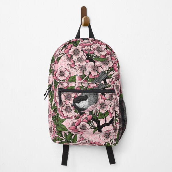 Item preview, Cherry blossom and chickadees on pink designed and sold by Katerina Mitkova Kirilova.