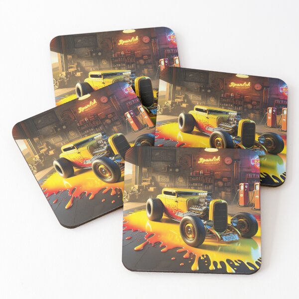 Artikelvorschau, Gelber Hot Rod-Druck entworfen und verkauft von Random Designs.