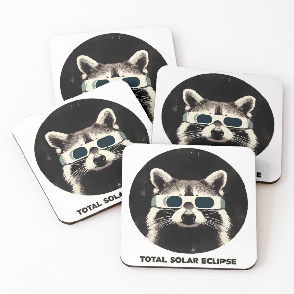 Item preview, Total solar eclipse 2024 funny raccoon designed and sold by TomFrontierArt.