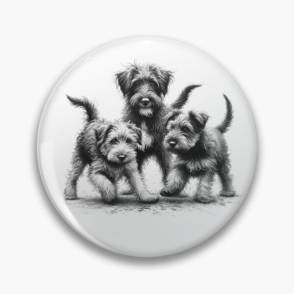 Item preview, Pen And Ink Drawing Of Three Scruffy Dogs designed and sold by EdgyEdgeArt.