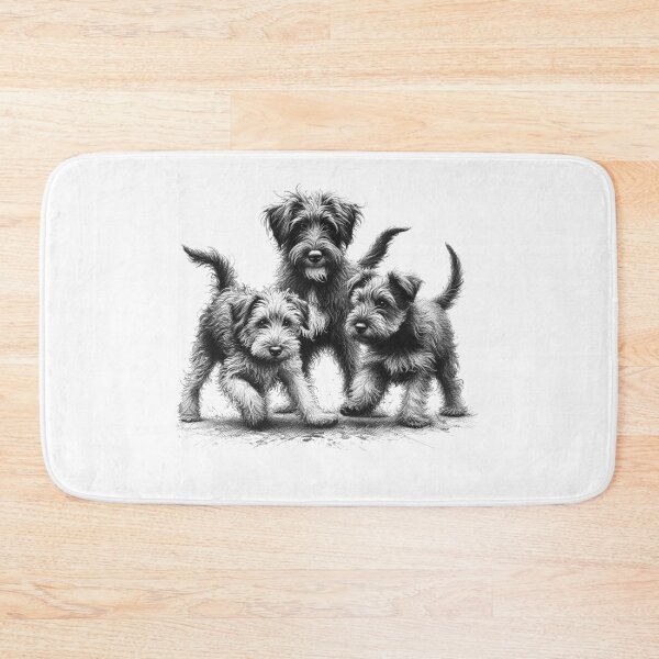 Item preview, Pen And Ink Drawing Of Three Scruffy Dogs designed and sold by EdgyEdgeArt.