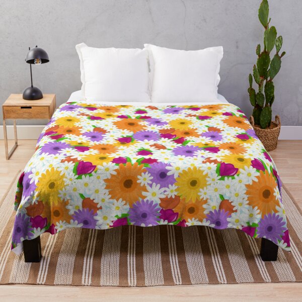 Item preview, Bright colourful floral designed and sold by DEWEYandSKY.