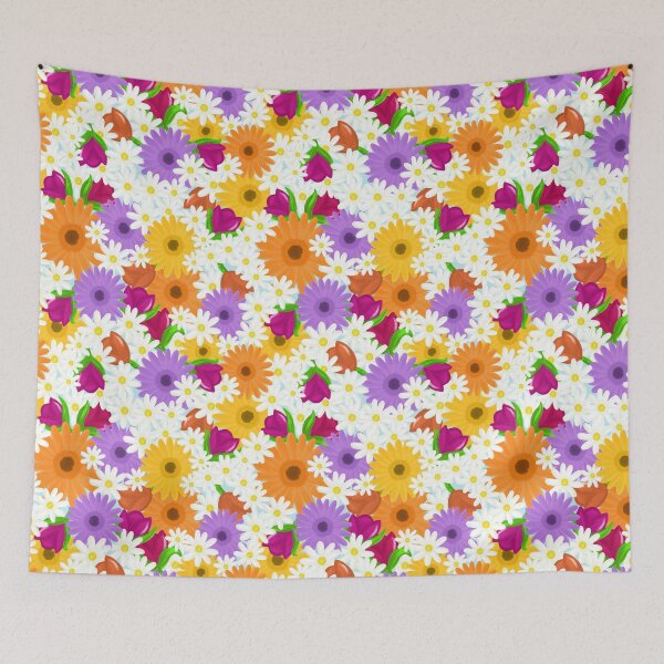 Item preview, Bright colourful floral designed and sold by DEWEYandSKY.