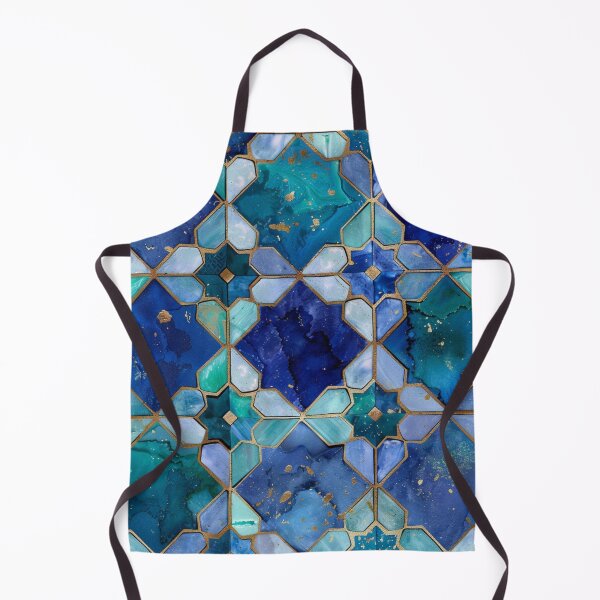 Item preview, Menthol Green, Aqua & Gold Decorative Morrocan Tile Pattern designed and sold by GrinGalore.