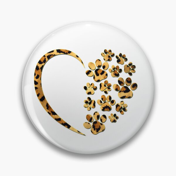 Item preview, Dog Paw Print Heart Leopard Skin, Cheetah Print  Cute Animal Print Dog Lover designed and sold by ZANNIX.