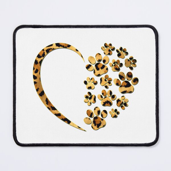 Item preview, Dog Paw Print Heart Leopard Skin, Cheetah Print Cute Animal Print Dog Lover designed and sold by ZANNIX.