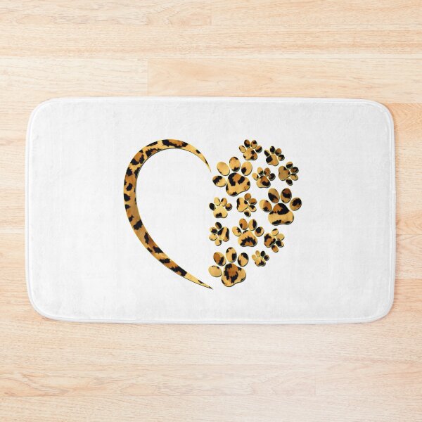 Item preview, Dog Paw Print Heart Leopard Skin, Cheetah Print  Cute Animal Print Dog Lover designed and sold by ZANNIX.