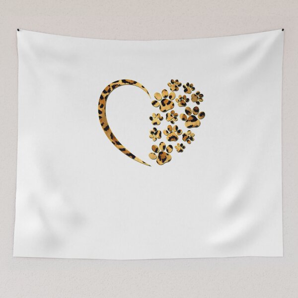 Item preview, Dog Paw Print Heart Leopard Skin, Cheetah Print  Cute Animal Print Dog Lover designed and sold by ZANNIX.