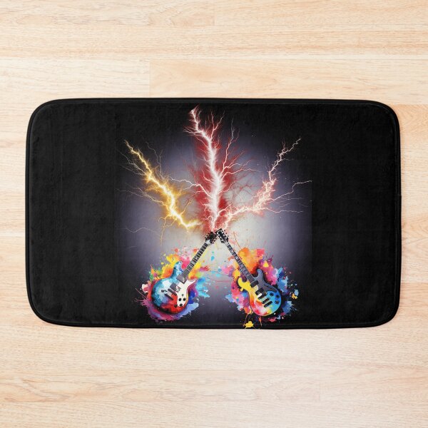 Item preview, Watercolor Guitar with Lightning. Two Guitars Music for Fans. designed and sold by ProDesignByMK.