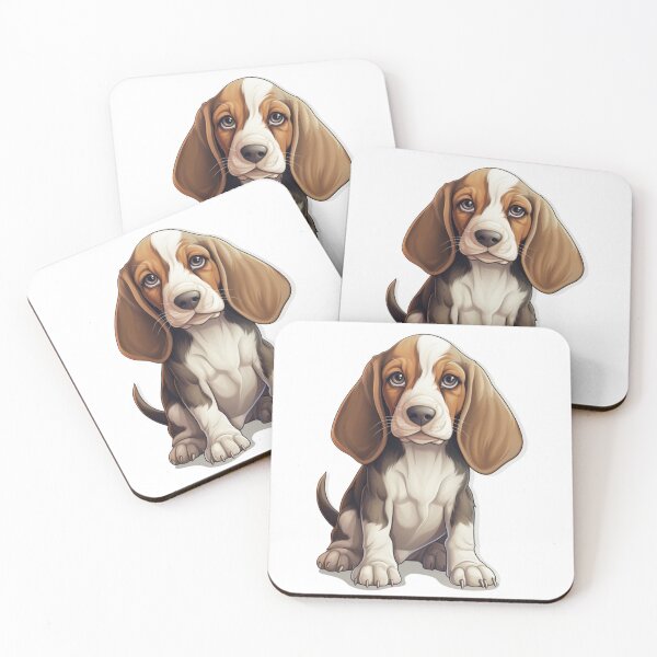 Artikelvorschau, Niedlicher Basset-Welpe // Basset-Welpe süßes Design // Gentleman-Hund, niedliche Welpen-Haustier-Bandanas, Welpe süßer Hund Poster entworfen und verkauft von SMARTKIT DESIGNAGENCY.