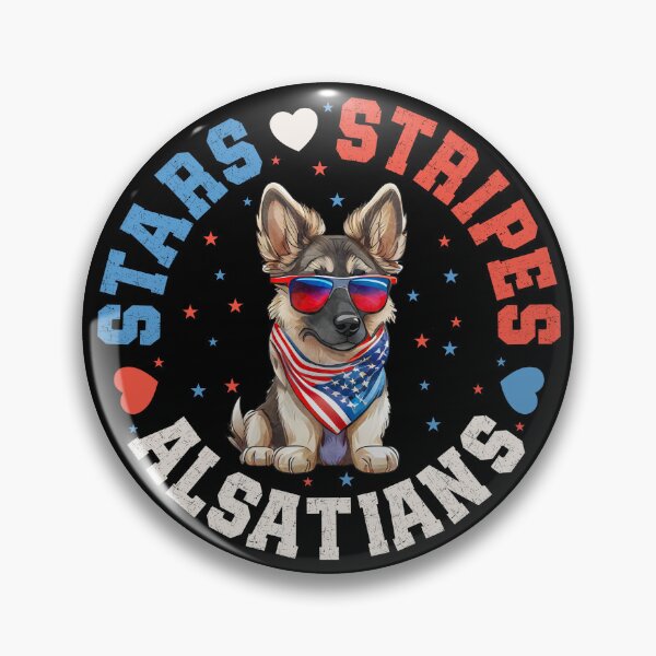 Item preview, Stars Stripes Alsatians - Patriotic German Shepherd Dog designed and sold by eclecTEEq.