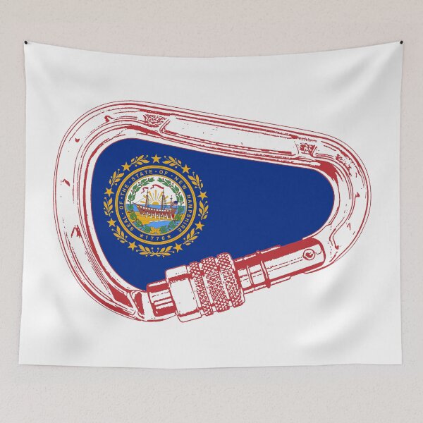 Item preview, New Hampshire Flag Climbing Carabiner designed and sold by Esskay Designs.