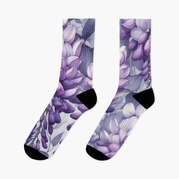 Item preview, purple wisteria in bloom, watercolor designed and sold by asbno19.