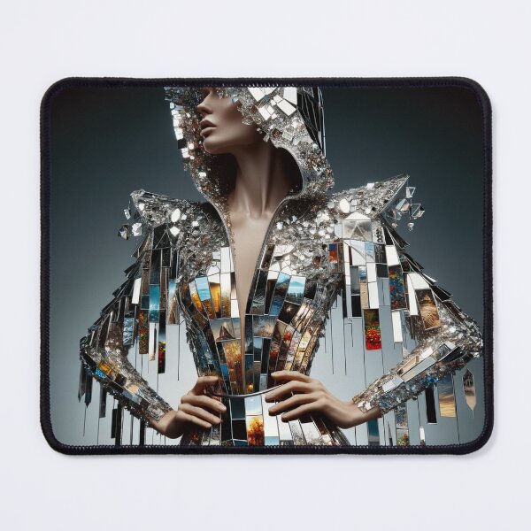 Item preview, Woman whose clothing is made of mirror fragments, reflecting various aspects of the surrounding world designed and sold by AndreaMart.