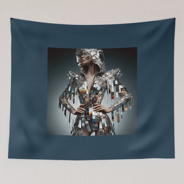 Item preview, Woman whose clothing is made of mirror fragments, reflecting various aspects of the surrounding world designed and sold by AndreaMart.