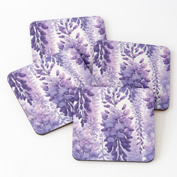 Item preview, purple wisteria in bloom, watercolor designed and sold by asbno19.