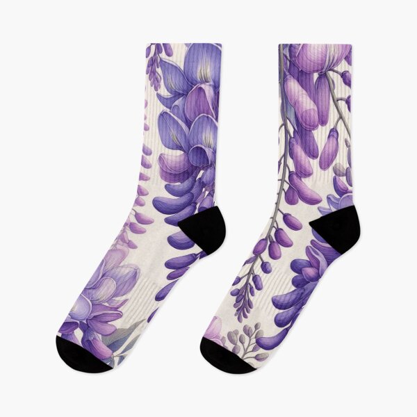 Item preview, purple wisteria in bloom, watercolor designed and sold by asbno19.