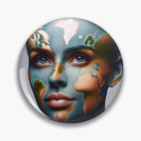 Item preview, Woman whose skin is a map of the world, with continents and oceans forming her face and body designed and sold by AndreaMart.