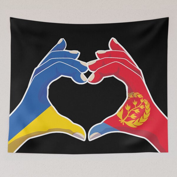Item preview, Eritrea Eritrean Ukraine Ukrainian Love Heart Peace designed and sold by FlagX.