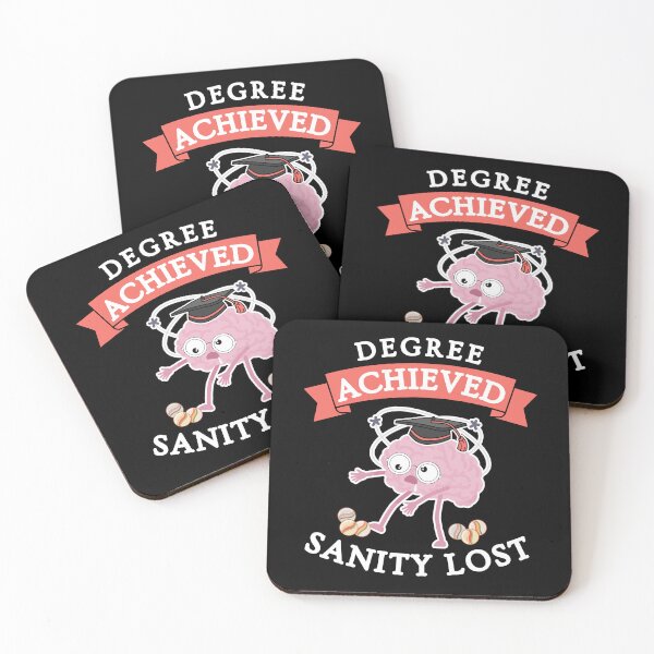 Item preview, Broken brain Funny graduation saying Degree achieved sanity lost designed and sold by Lady-Frost.