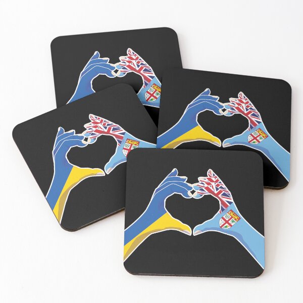 Item preview, Fiji Fijian Ukraine Ukrainian Love Heart Peace designed and sold by FlagX.