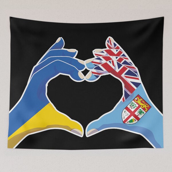 Item preview, Fiji Fijian Ukraine Ukrainian Love Heart Peace designed and sold by FlagX.